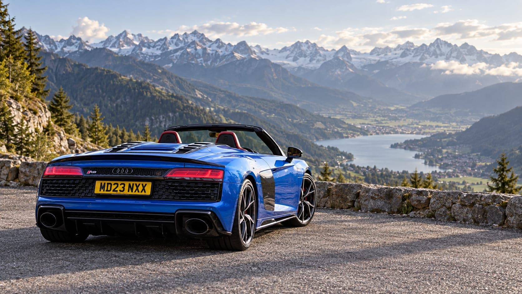 Audi R8 Spyder in the mountains