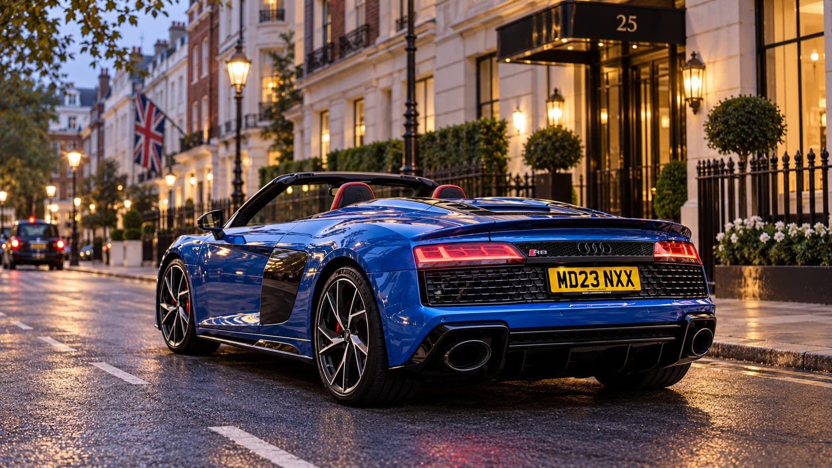 Audi R8 Spyder on a Mayfair street