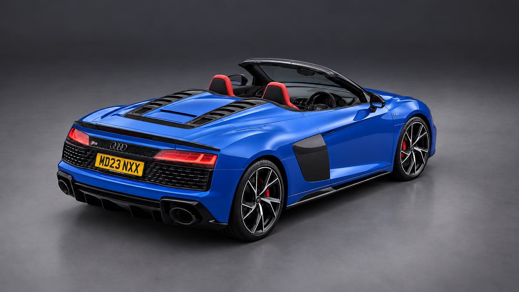 Audi R8 Spyder — elevated rear, studio