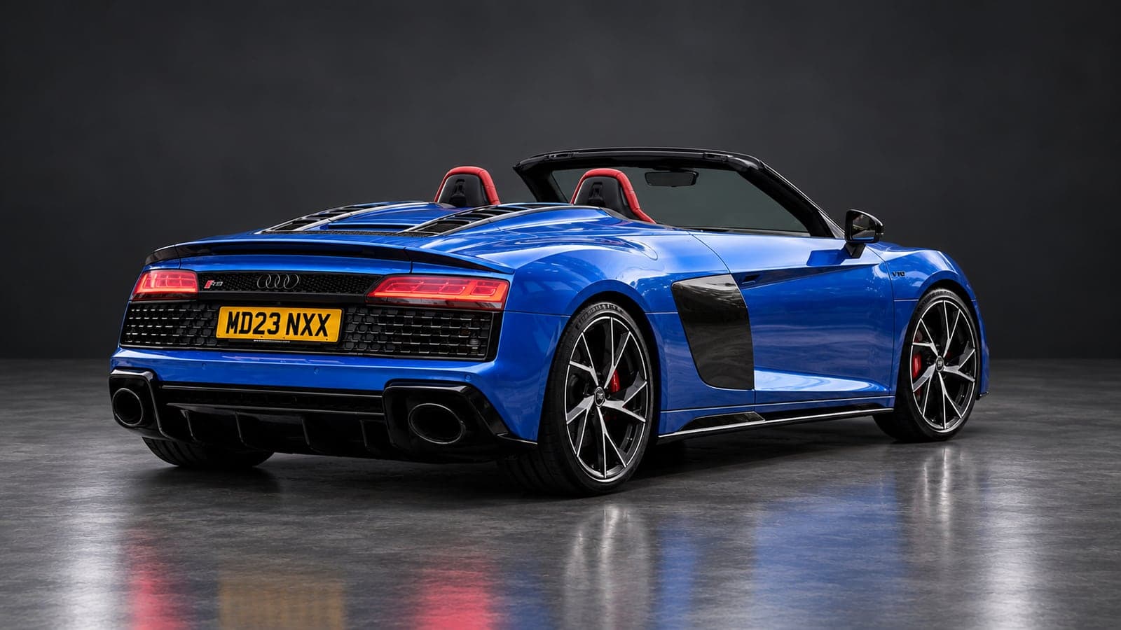 Audi R8 Spyder — rear three-quarter, studio