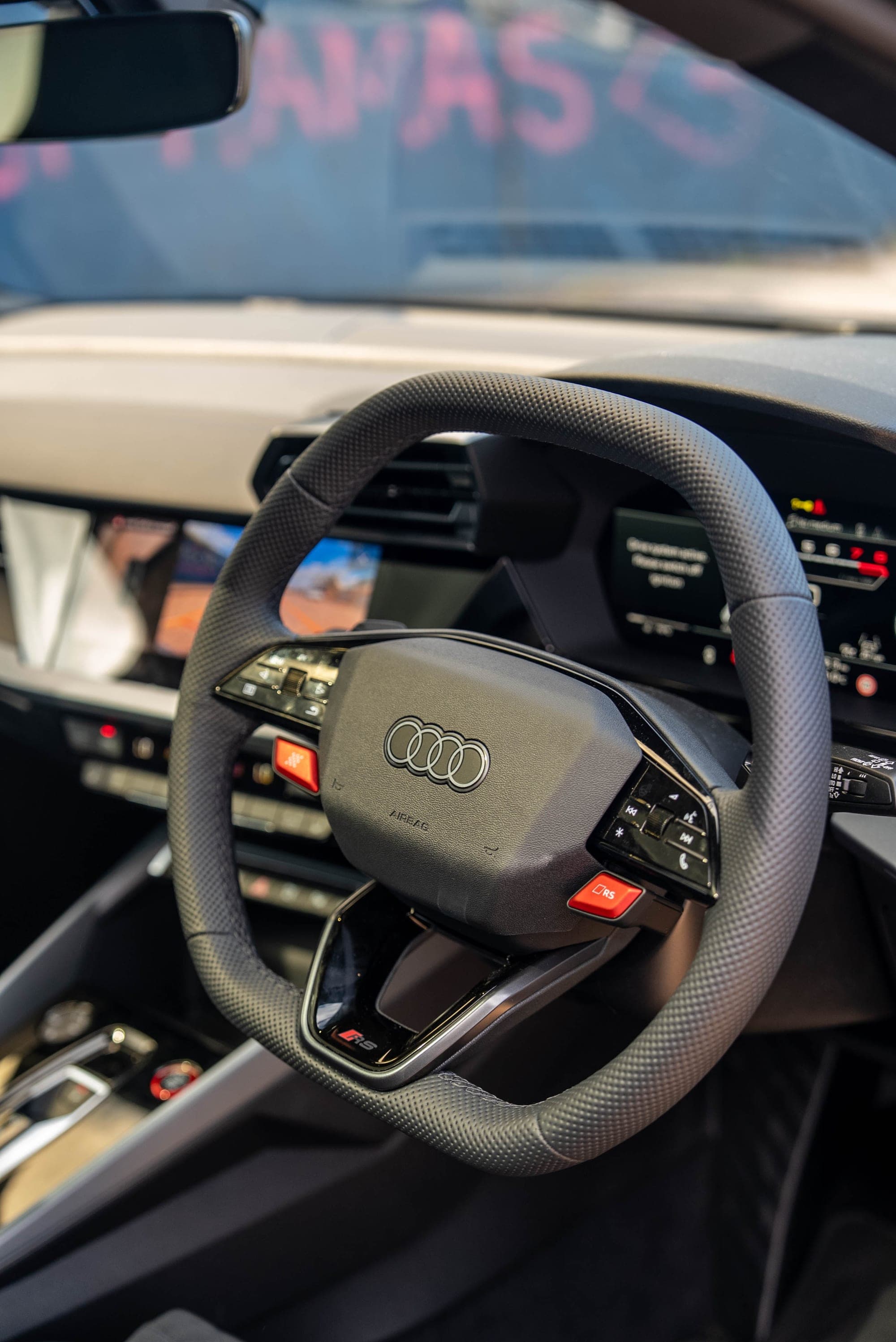 Audi RS3 flat-bottomed steering wheel and virtual cockpit