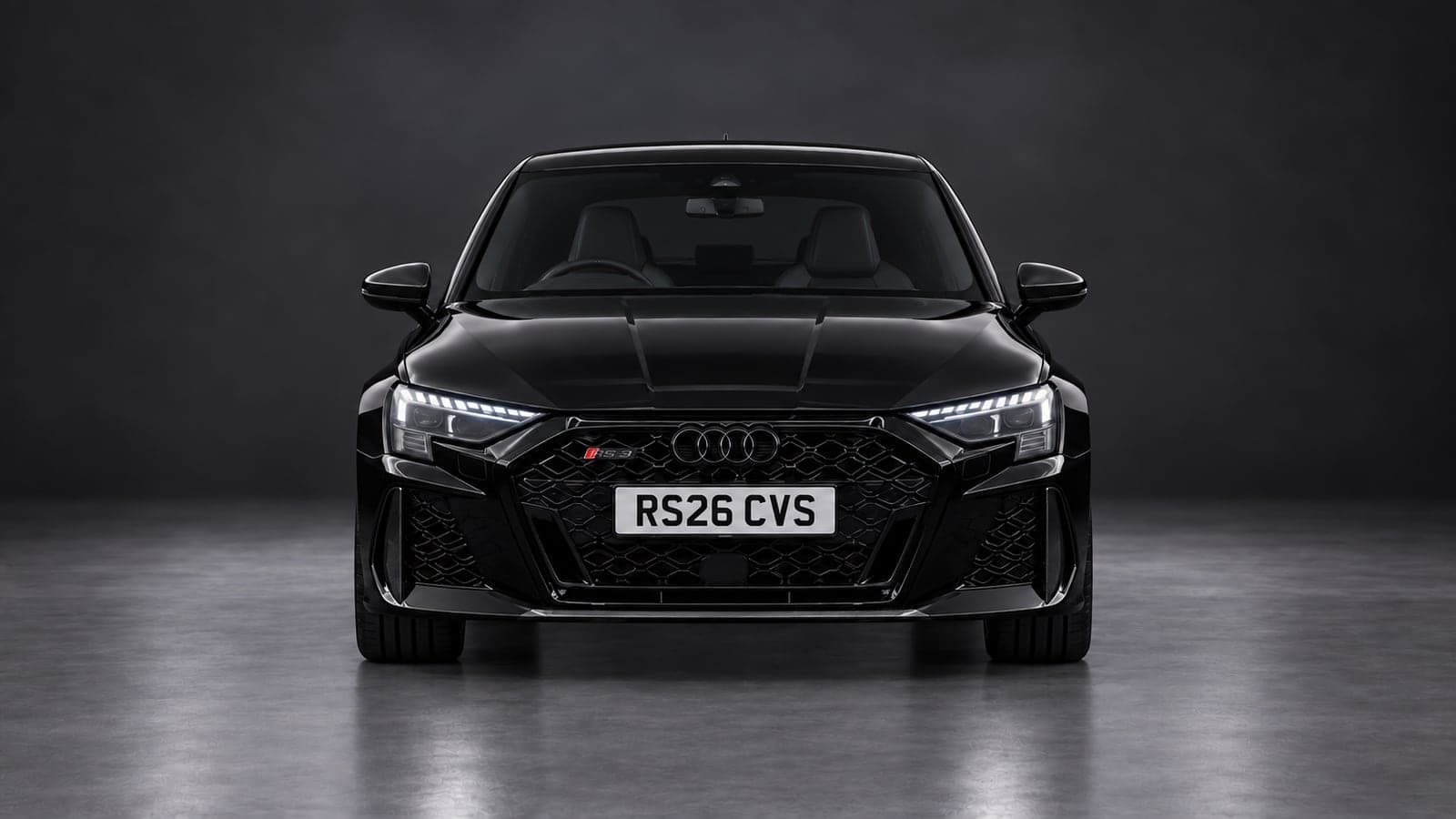 Audi RS3 Sportback — head-on, studio