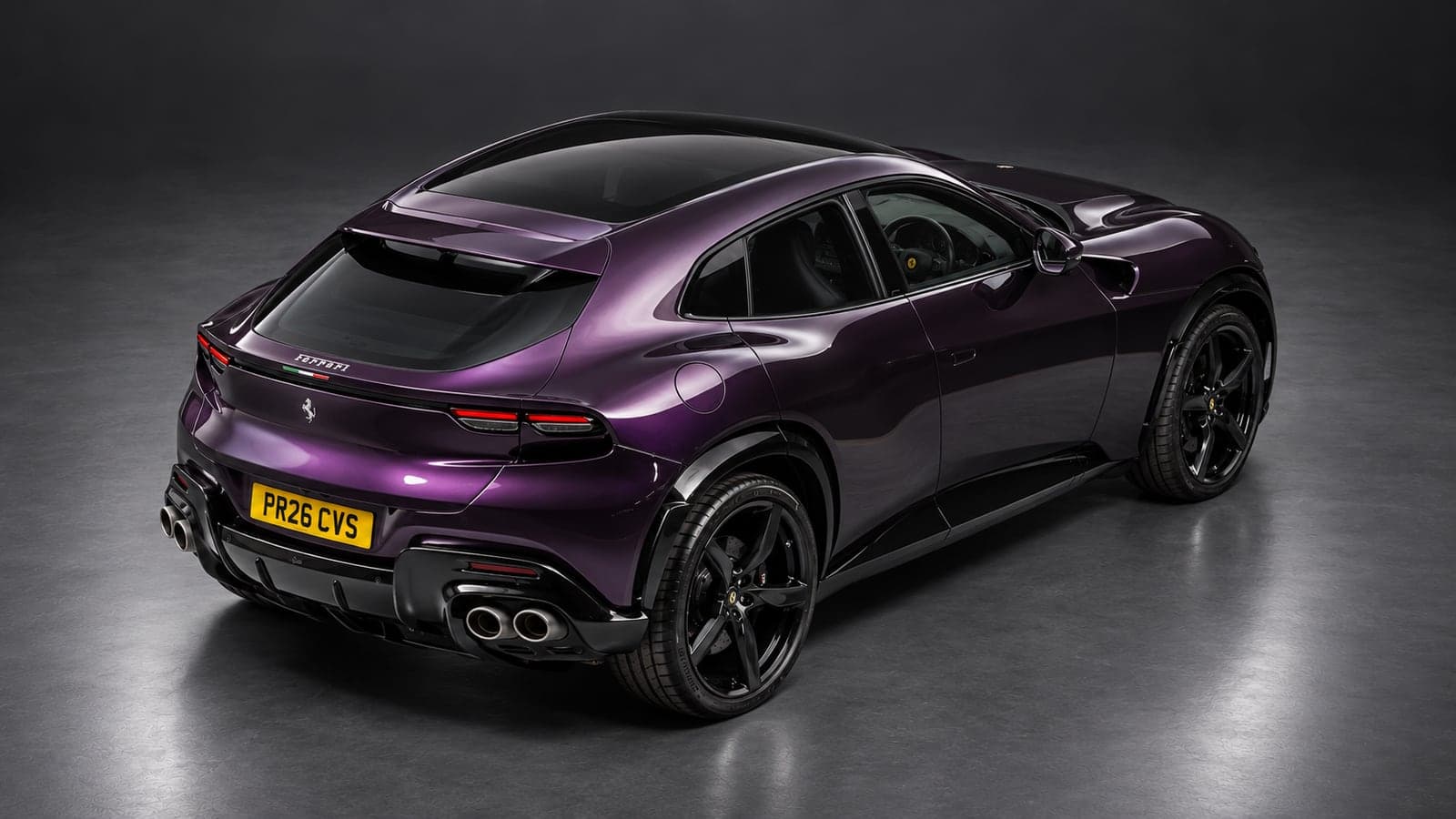 Ferrari Purosangue — elevated rear, studio