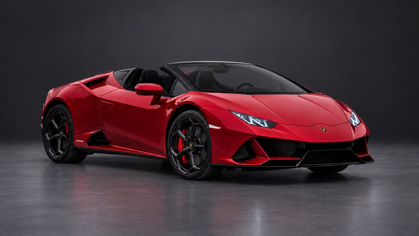 Lamborghini Huracán Evo Spyder, front three-quarter, available to hire from CVS Car Hire