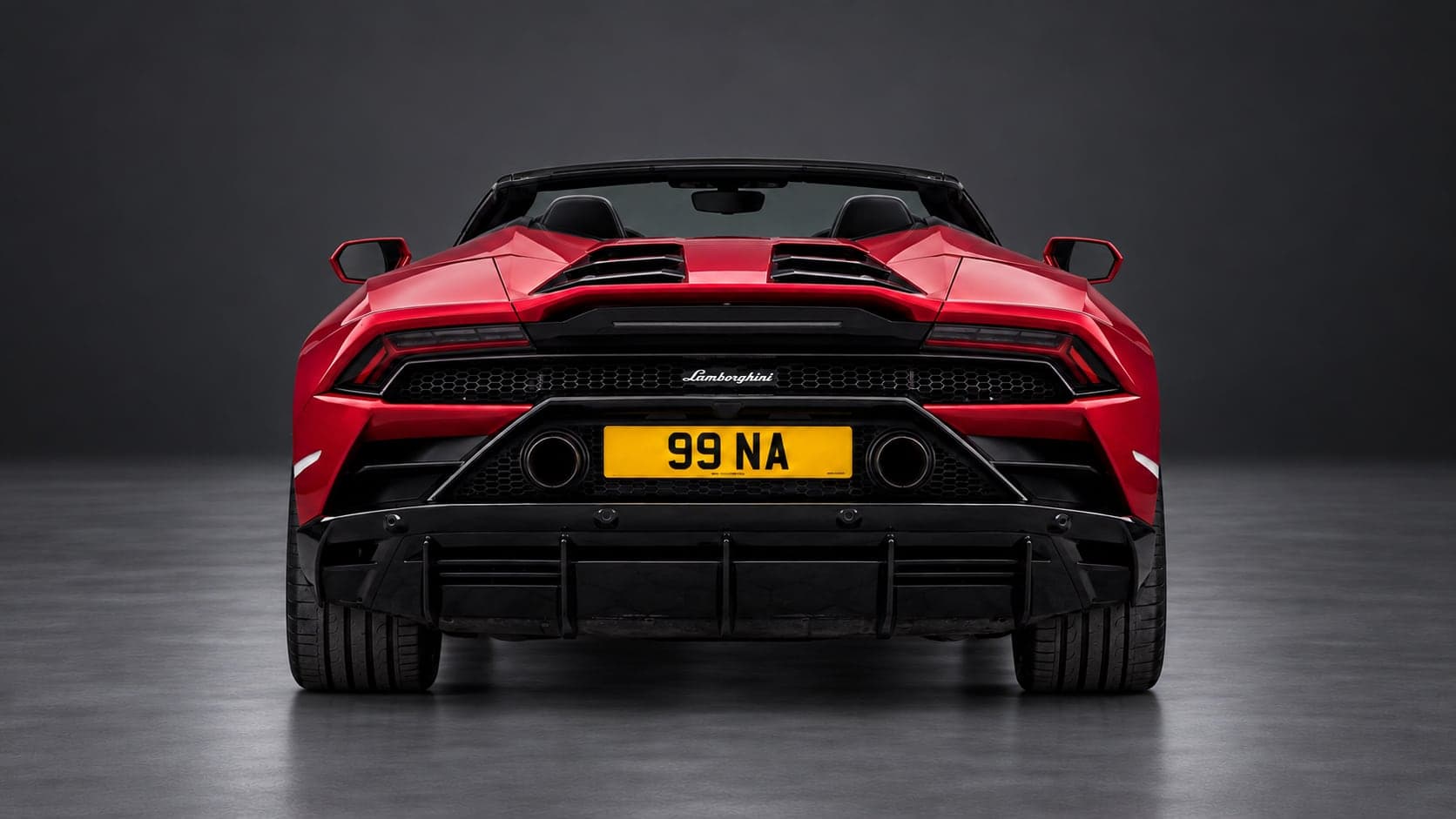 Lamborghini Huracán Evo Spyder — rear, studio