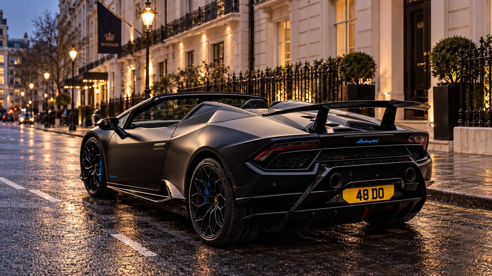 Lamborghini Huracán Performante Spyder on a Mayfair street