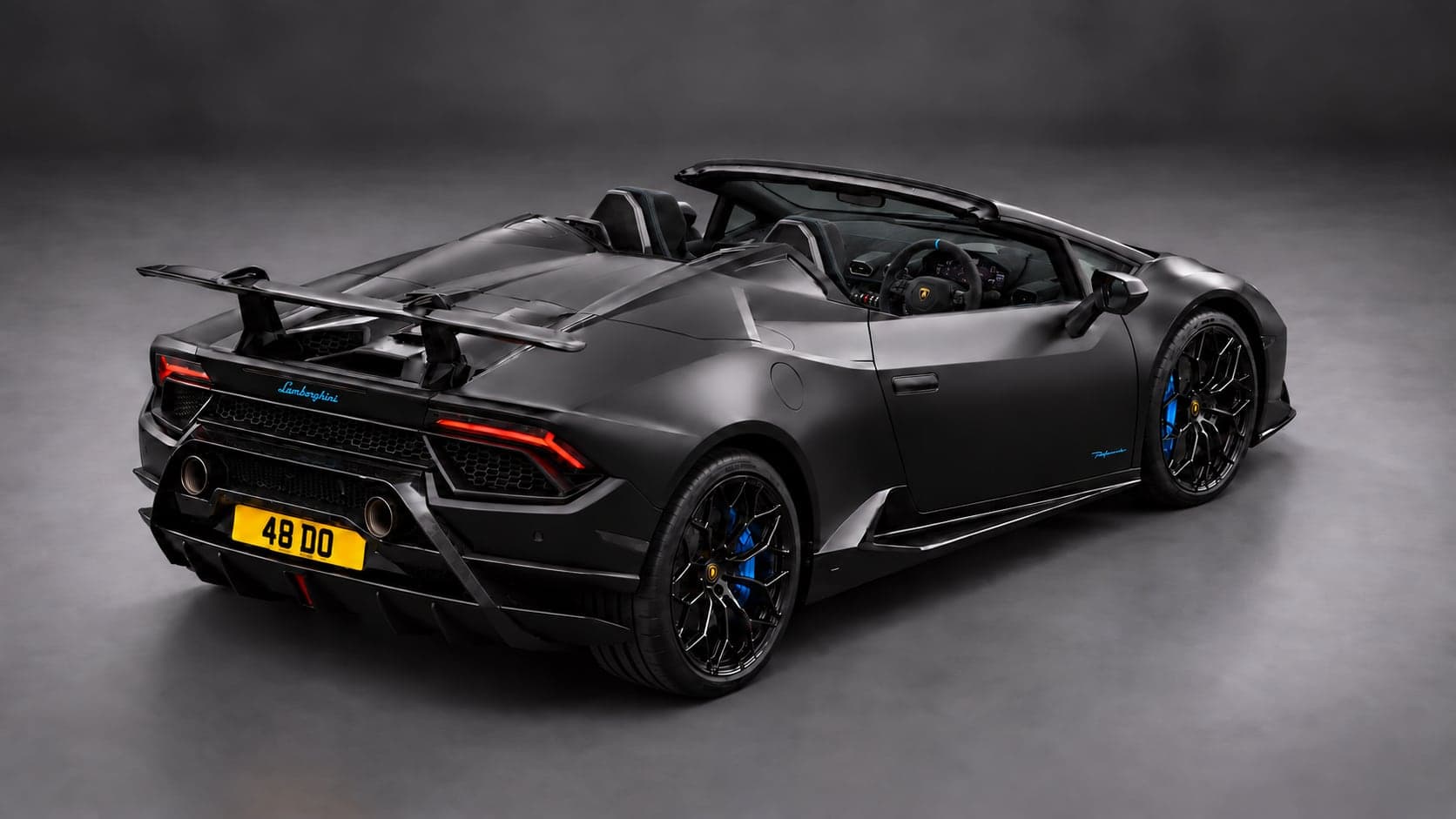 Lamborghini Huracán Performante Spyder — elevated rear, studio