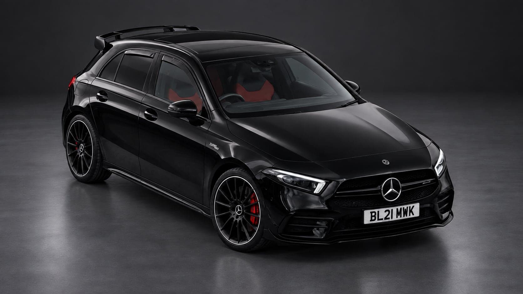 Mercedes-AMG A 35 — elevated front, studio