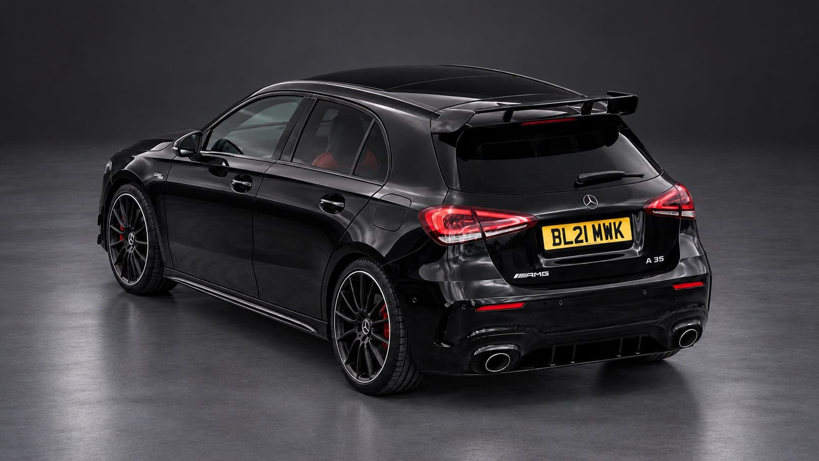 Mercedes-AMG A 35 — elevated rear, studio