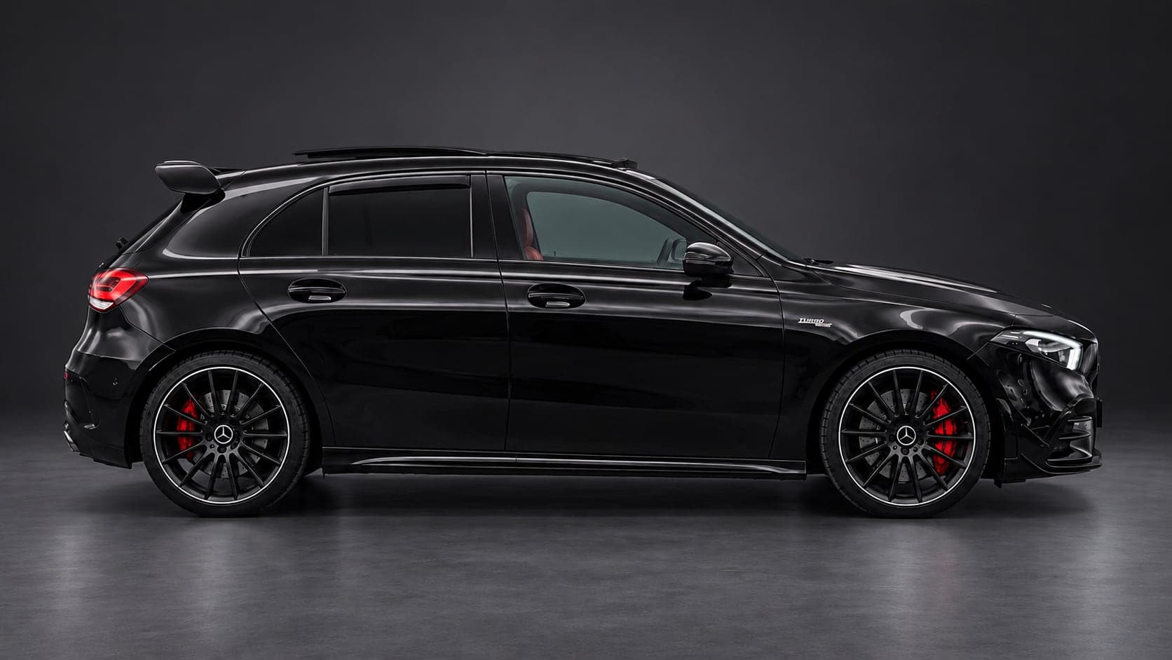 Mercedes-AMG A 35 — side profile, studio