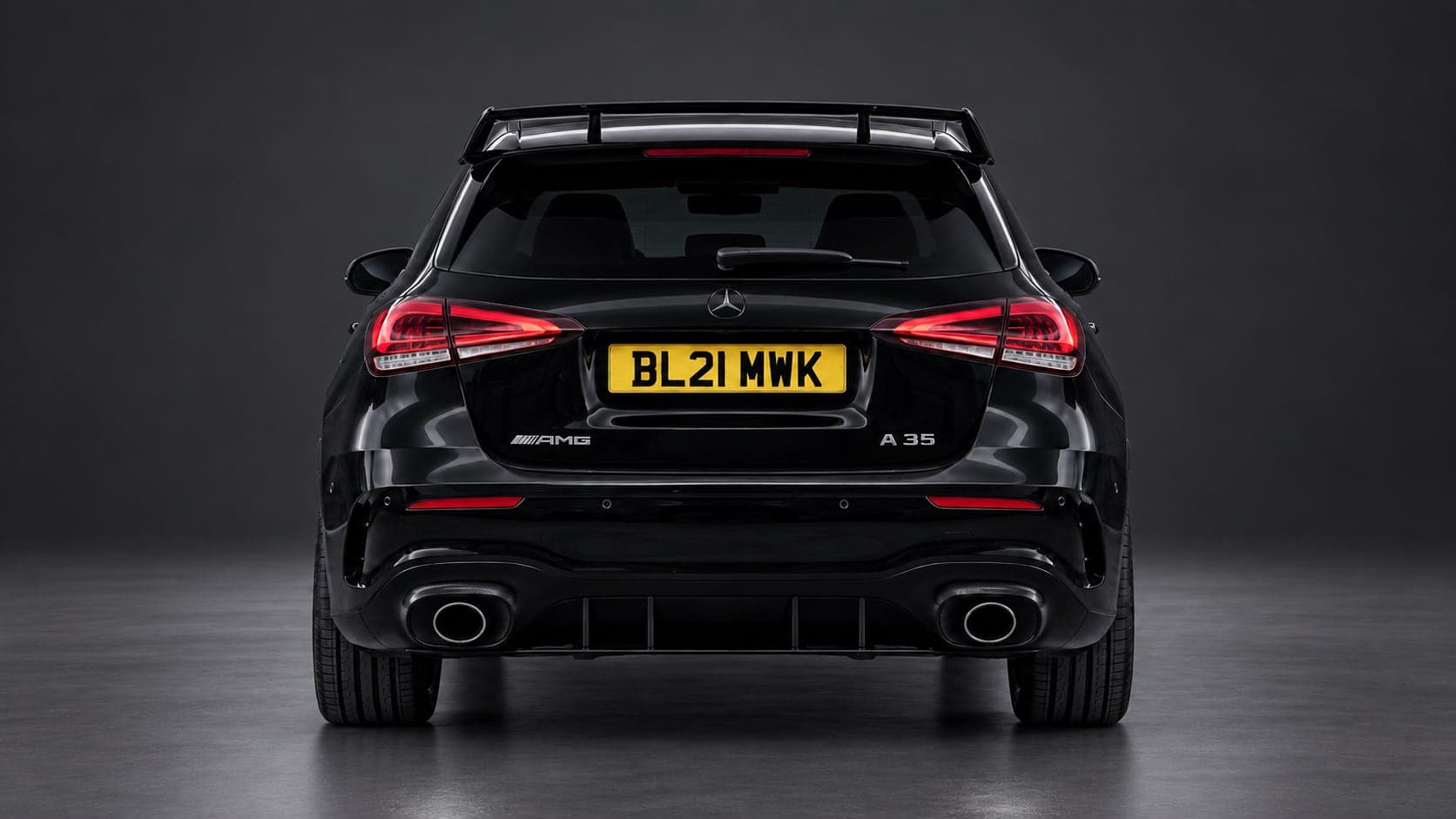 Mercedes-AMG A 35 — rear, studio