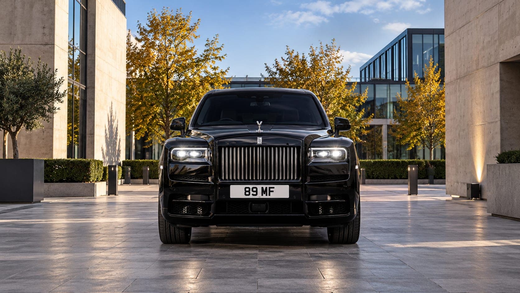 Rolls-Royce Cullinan in a contemporary courtyard