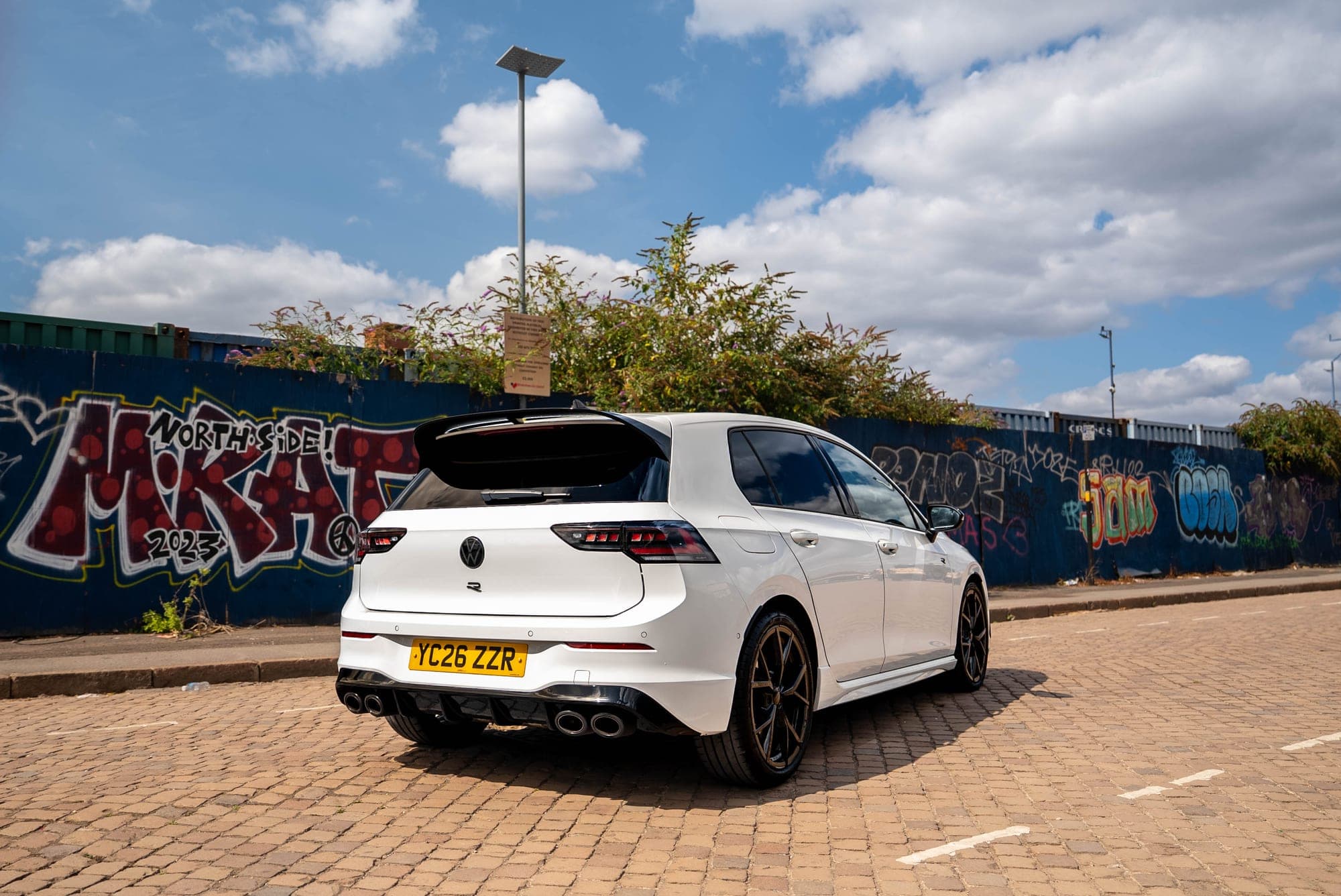Rear of the Volkswagen Golf R with its quad exhaust