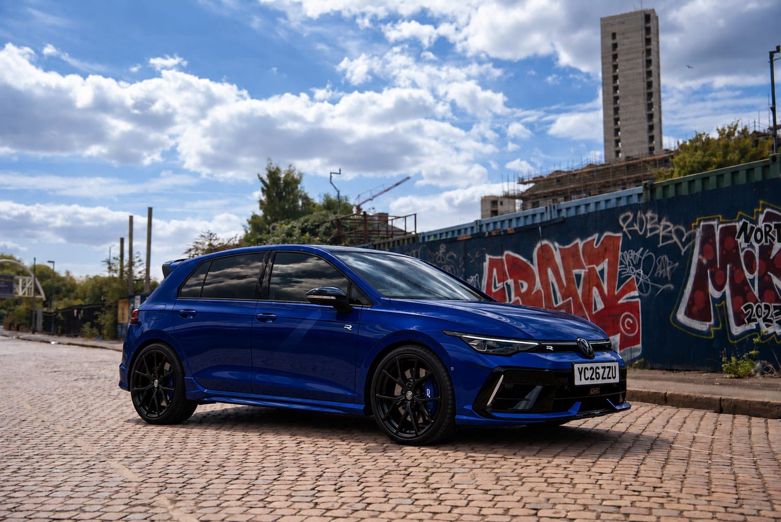 Lapiz Blue Volkswagen Golf R for performance car hire at CVS Car Hire Birmingham