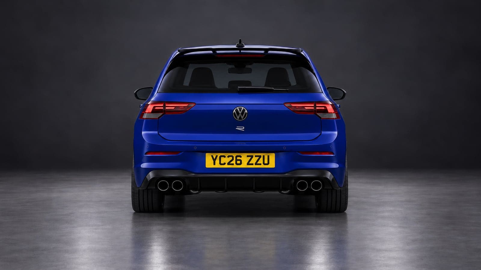 Lapiz Blue Volkswagen Golf R — rear, studio