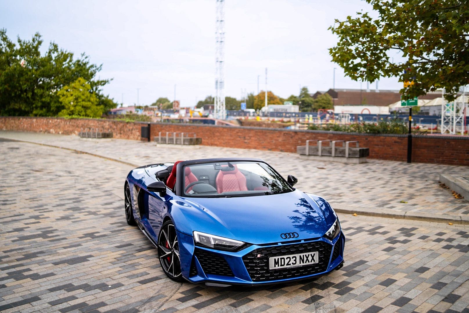 Rear three-quarter view of the Audi R8 Spyder