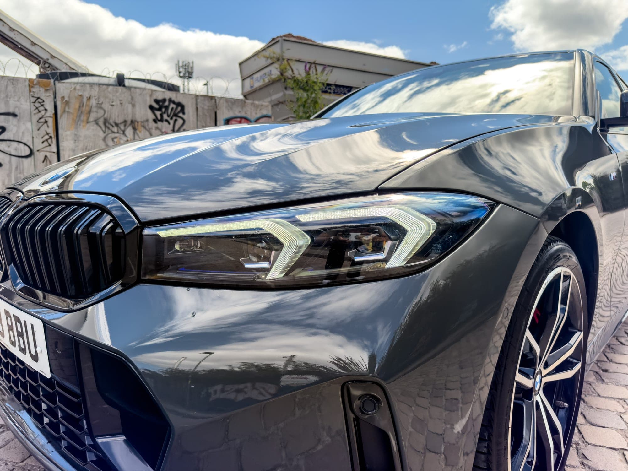 BMW 3 Series M Sport front and headlight detail