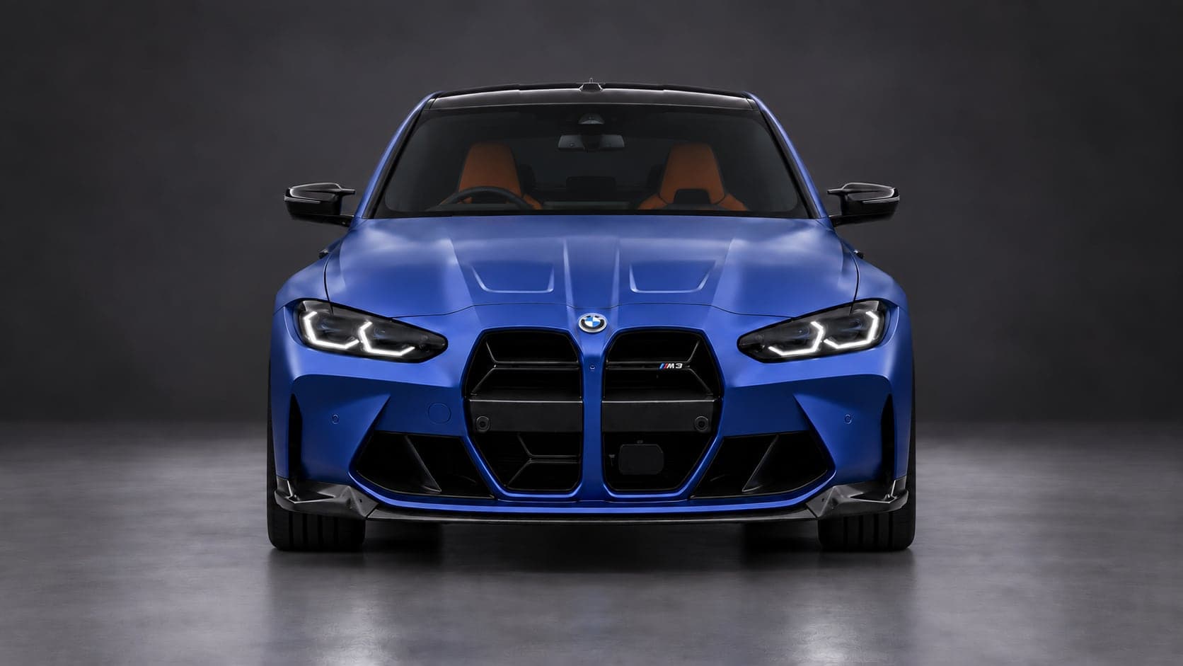 BMW M3 — head-on, studio