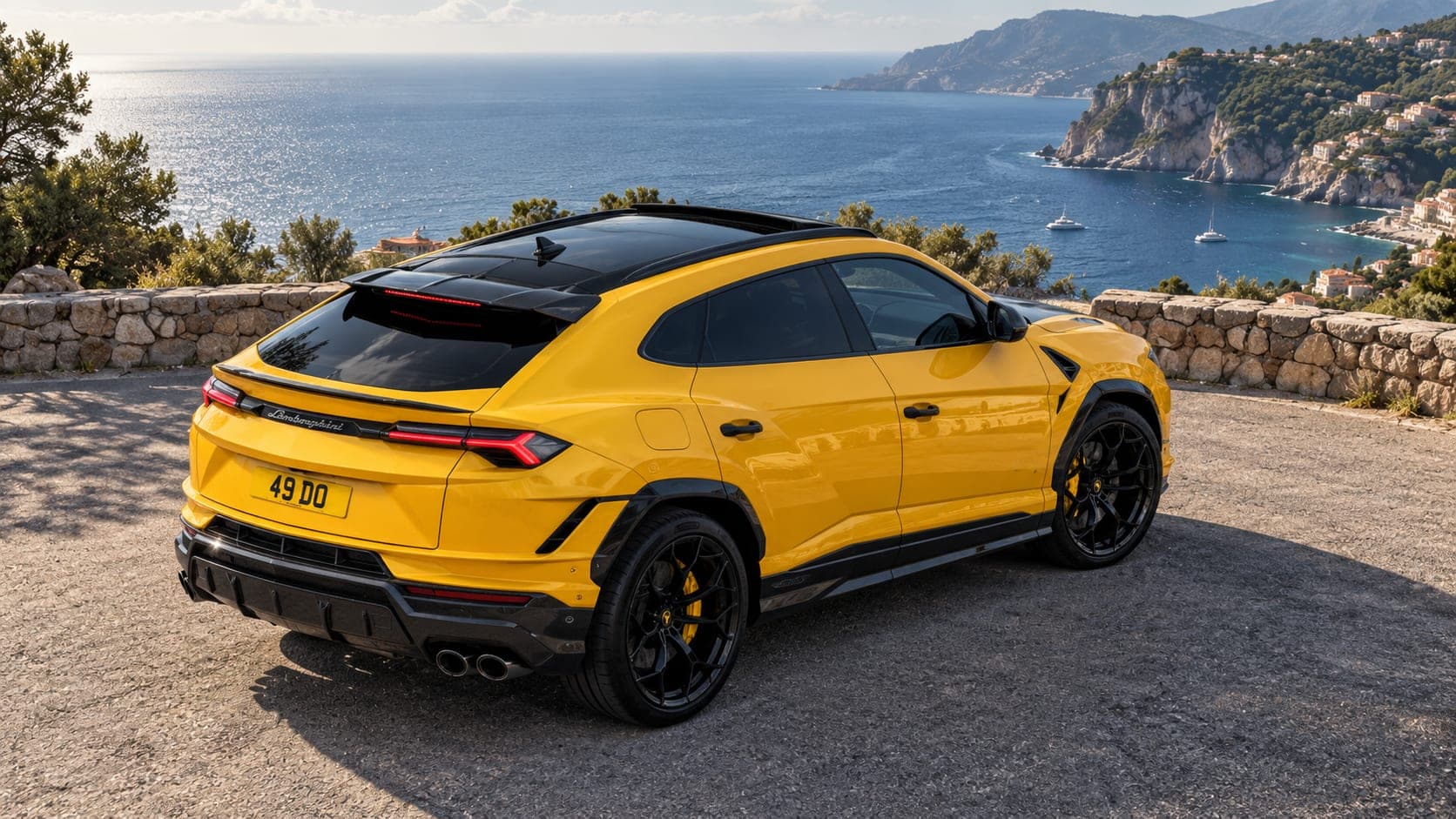 Lamborghini Urus Performante on a coastal road