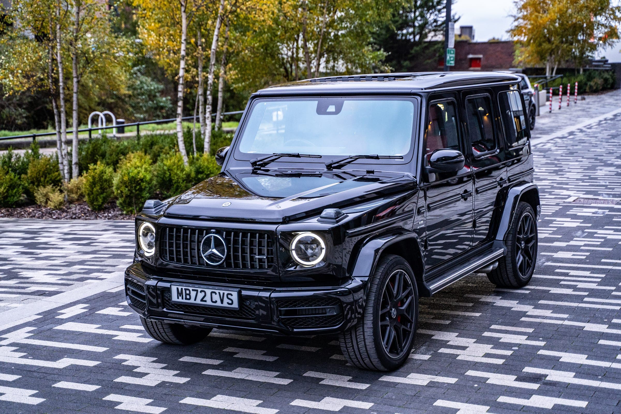 Front of the black Mercedes-AMG G 63