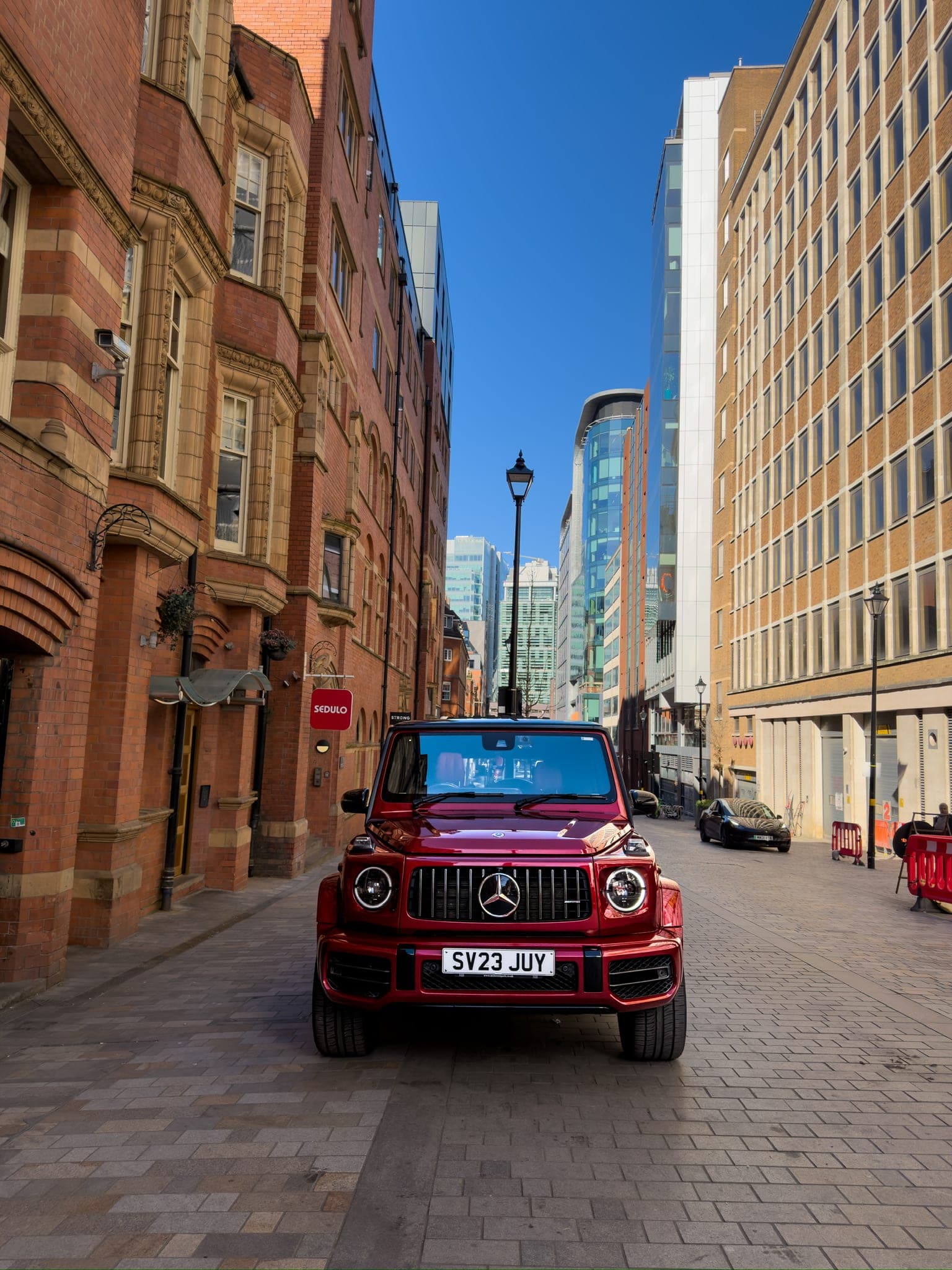 Front of the red Mercedes-AMG G 63
