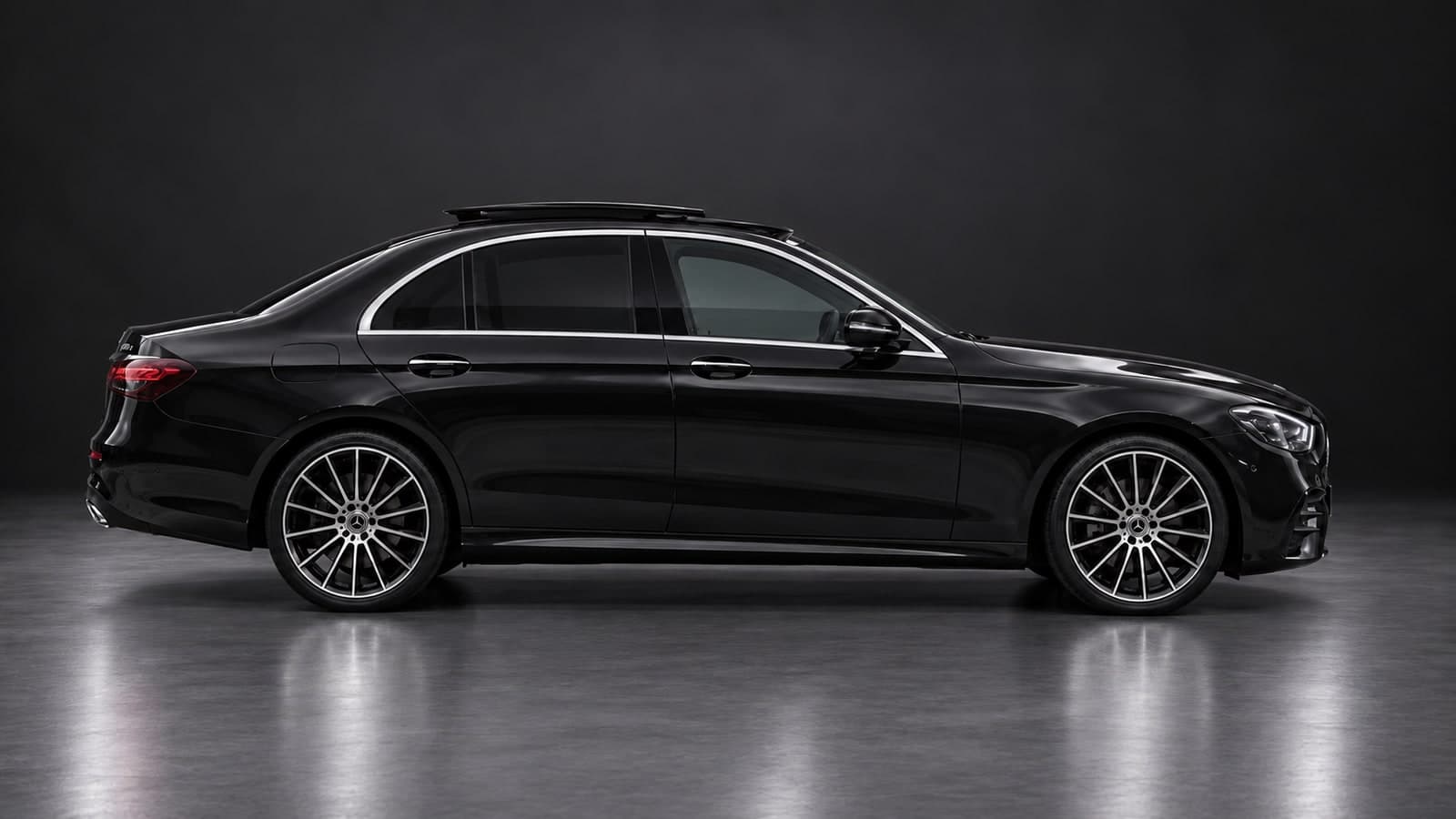 Mercedes-Benz E-Class AMG Line — side profile, studio