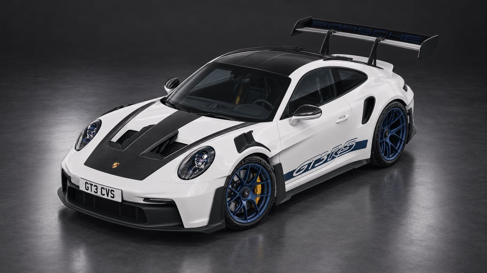 Porsche 911 GT3 RS — elevated front, studio