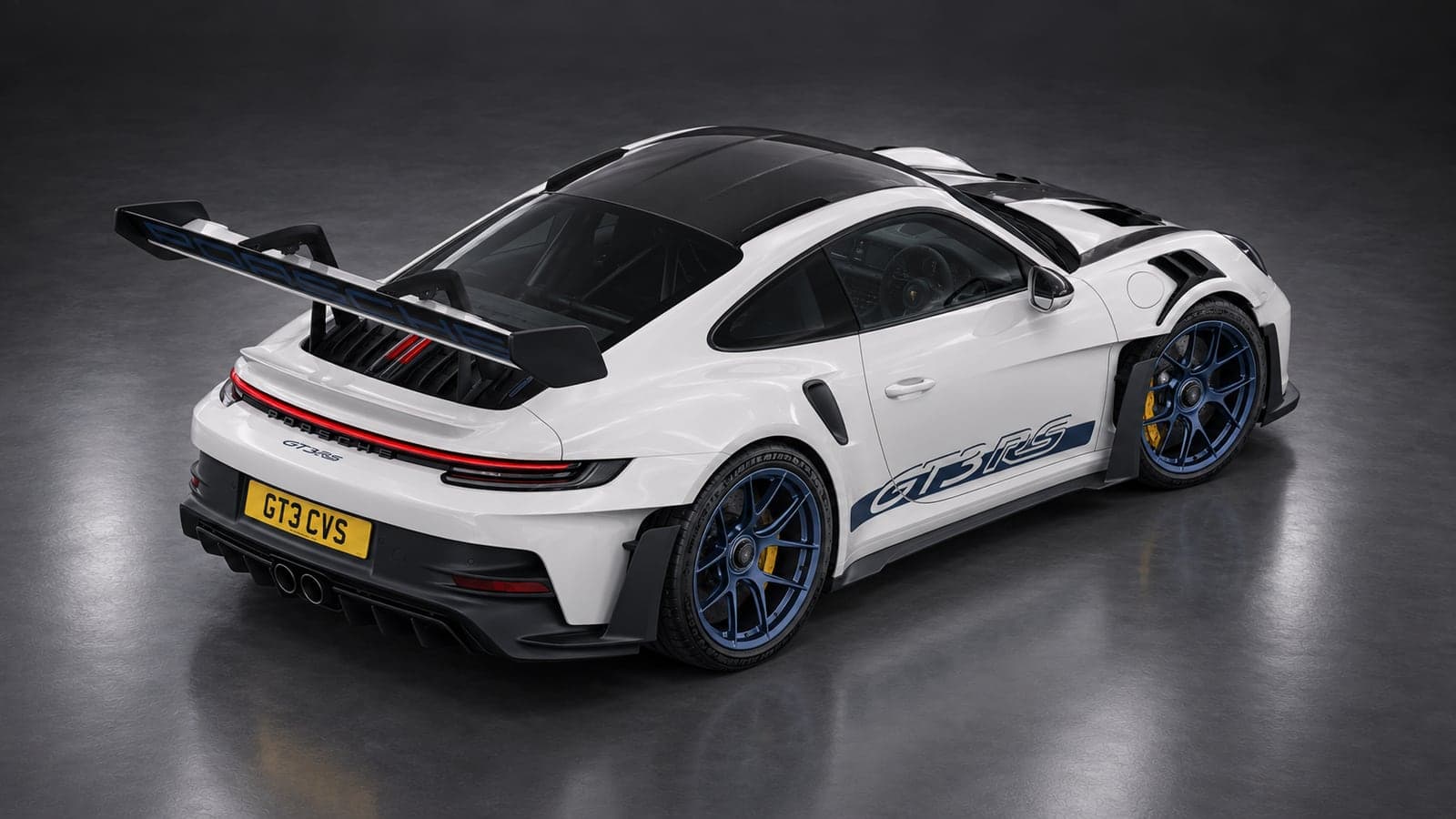 Porsche 911 GT3 RS — elevated rear, studio