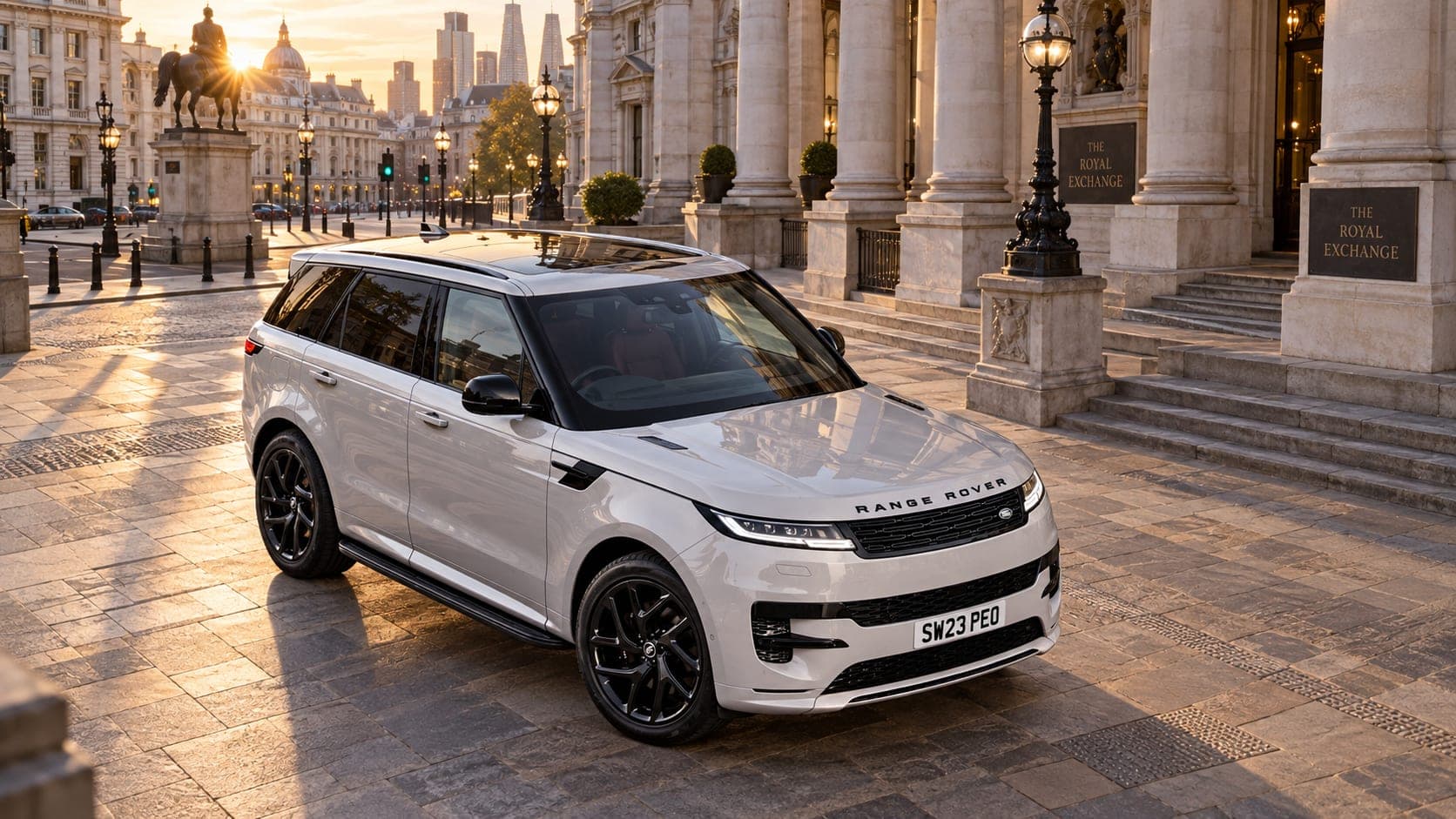 Range Rover Sport at the Royal Exchange, London — luxury 4x4 hire from CVS Car Hire Birmingham