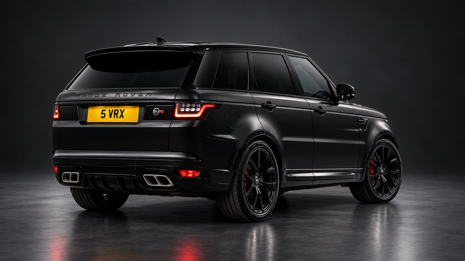Land Rover Range Rover Sport SVR — rear three-quarter, studio