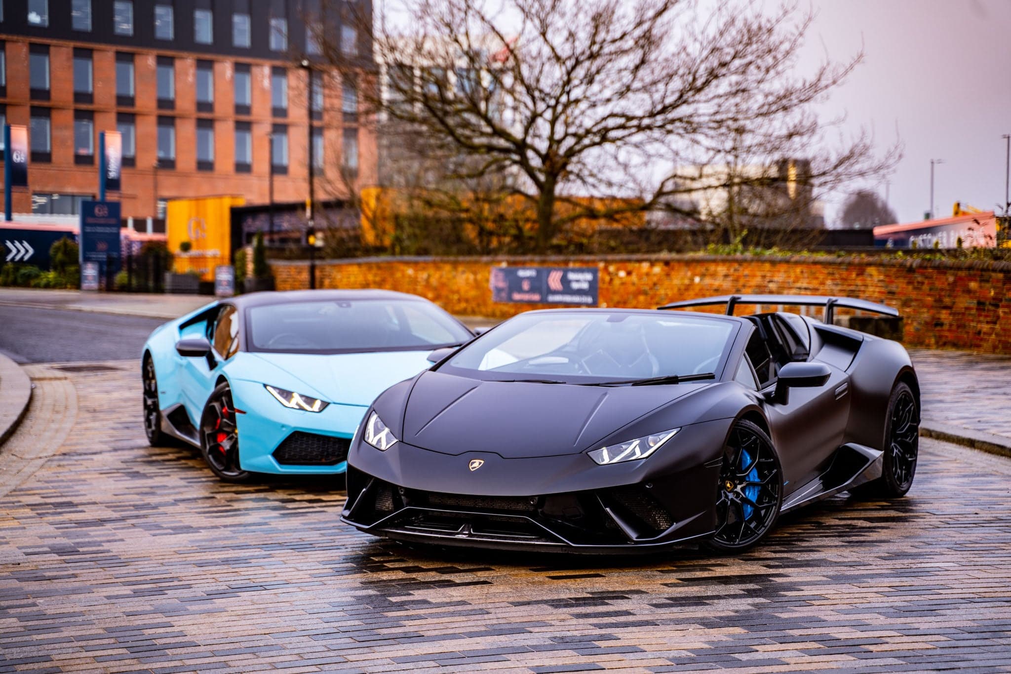 Two Lamborghini Huracáns from the CVS Car Hire fleet